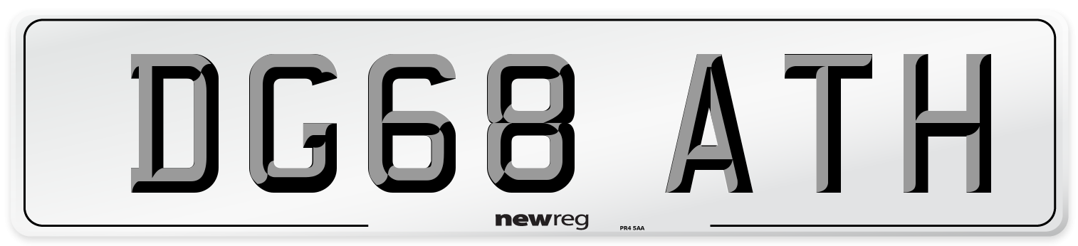 DG68 ATH Number Plate from New Reg